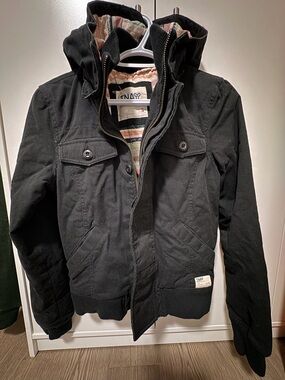 TNA Black Hooded Military Jacket